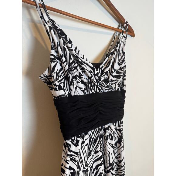 Vintage Y2K Evan-Picone Petite Animal Print Ruched Middle Knee Length Dress 6P - Picture 7 of 9